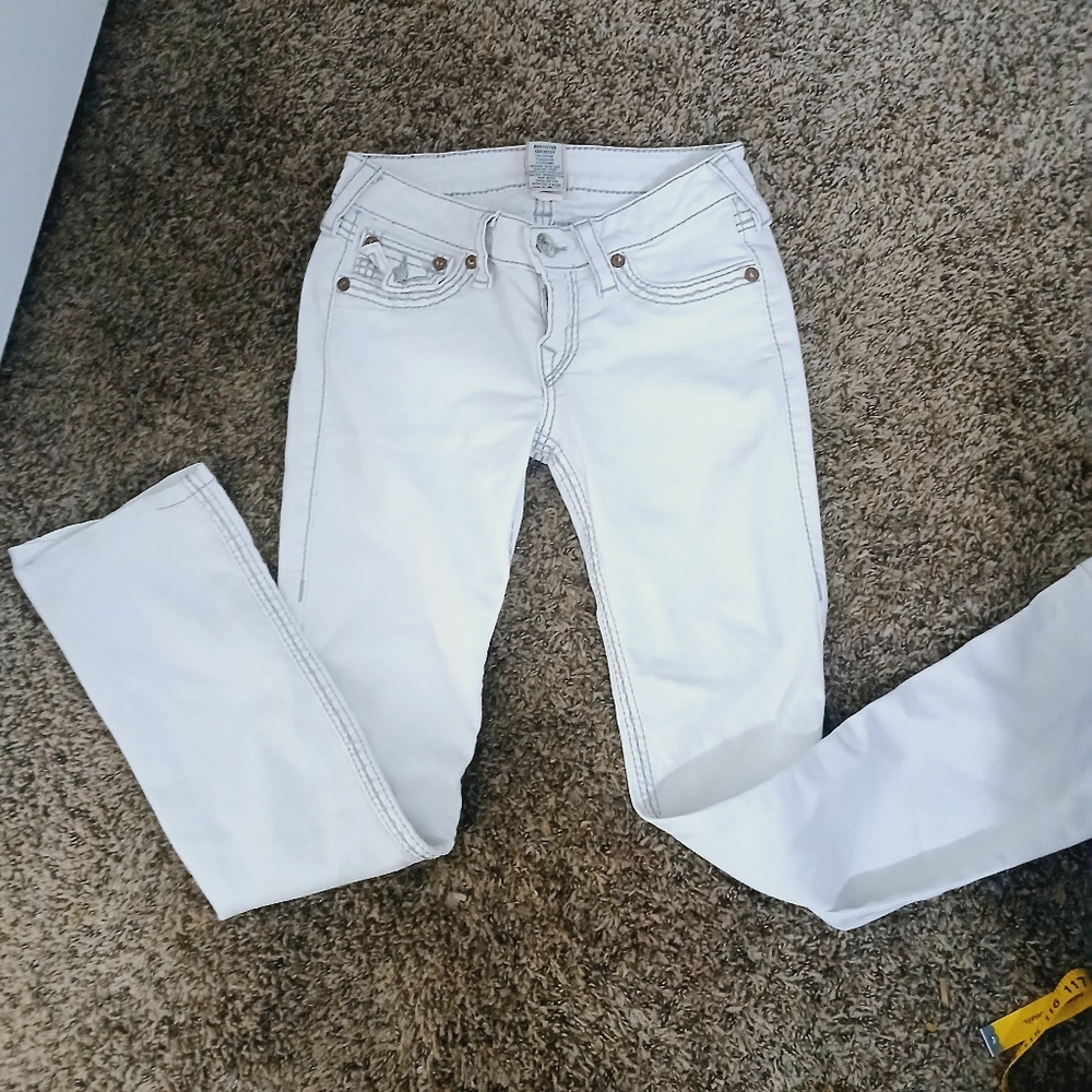 Women's True Religion White Jeans. Size 27